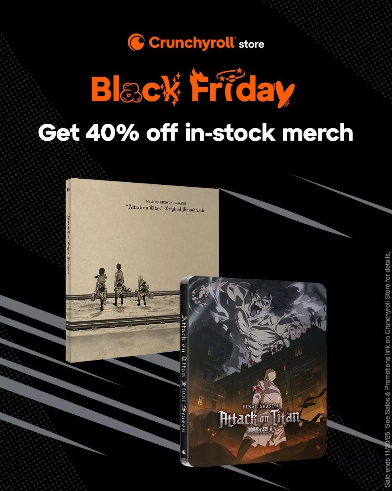 Crunchyroll Store'da Attack on Titan Temalı Black Friday İndirimi Başladı