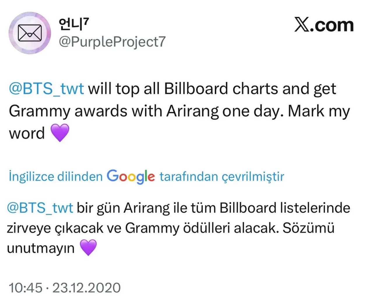 Twitter'da Paylaşılan Bir Army Tweet'i Sosyal Medyada Gündem Oldu