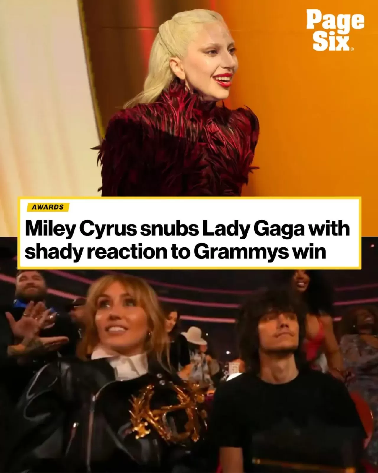 Miley Cyrus, Lady Gaga'nın Grammy Ödülü Anında Sessiz Kaldı