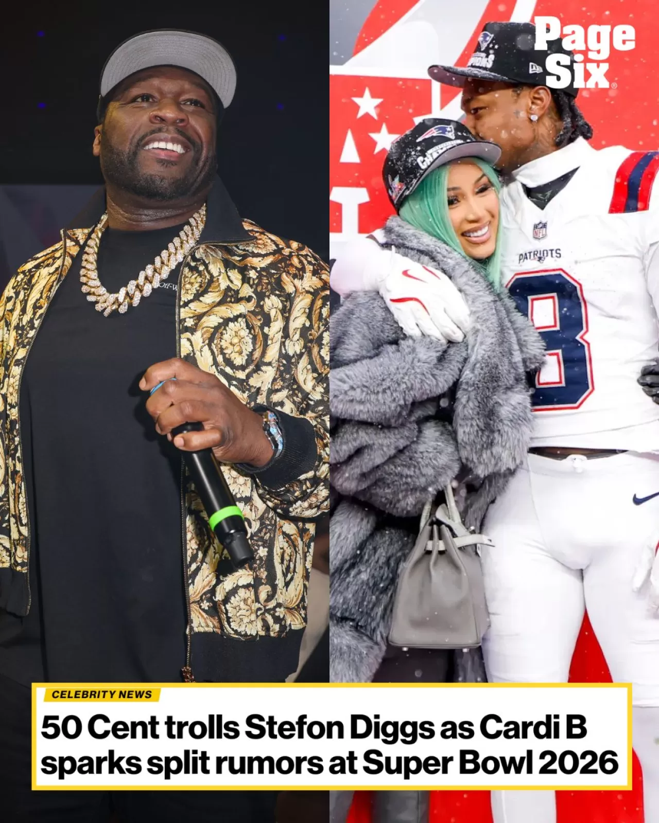 50 Cent, Super Bowl Sonrası Stefon Diggs ve Cardi B Hakkında Yorum Yaptı