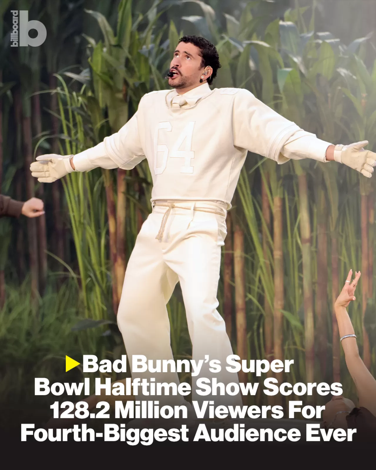 Bad Bunny'nin Super Bowl Devre Arası Gösterisi 128.2 Milyon İzleyiciyle Tarihin En Büyük Dördüncü İzlenmesi Oldu
