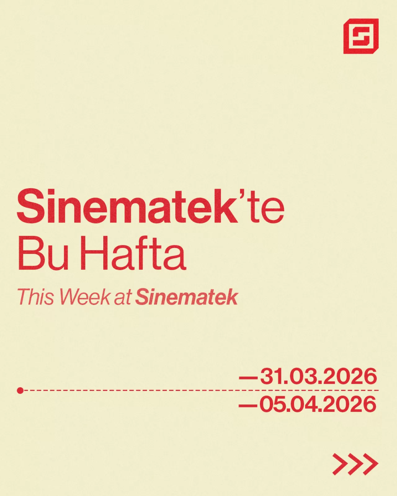Sinema Tek Sinema Evi: 31 Mart-4 Nisan'da Film Gösterimleri