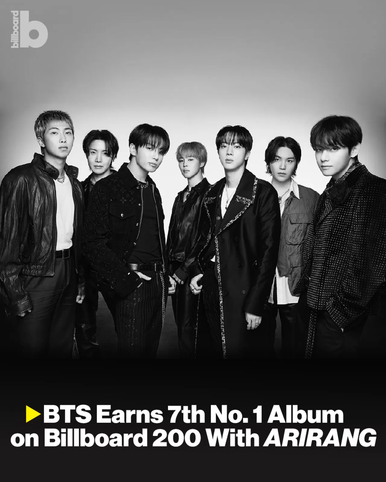 BTS ARIRANG Billboard 200'de Bir Numara: 641.000 Birimle Rekor Hafta