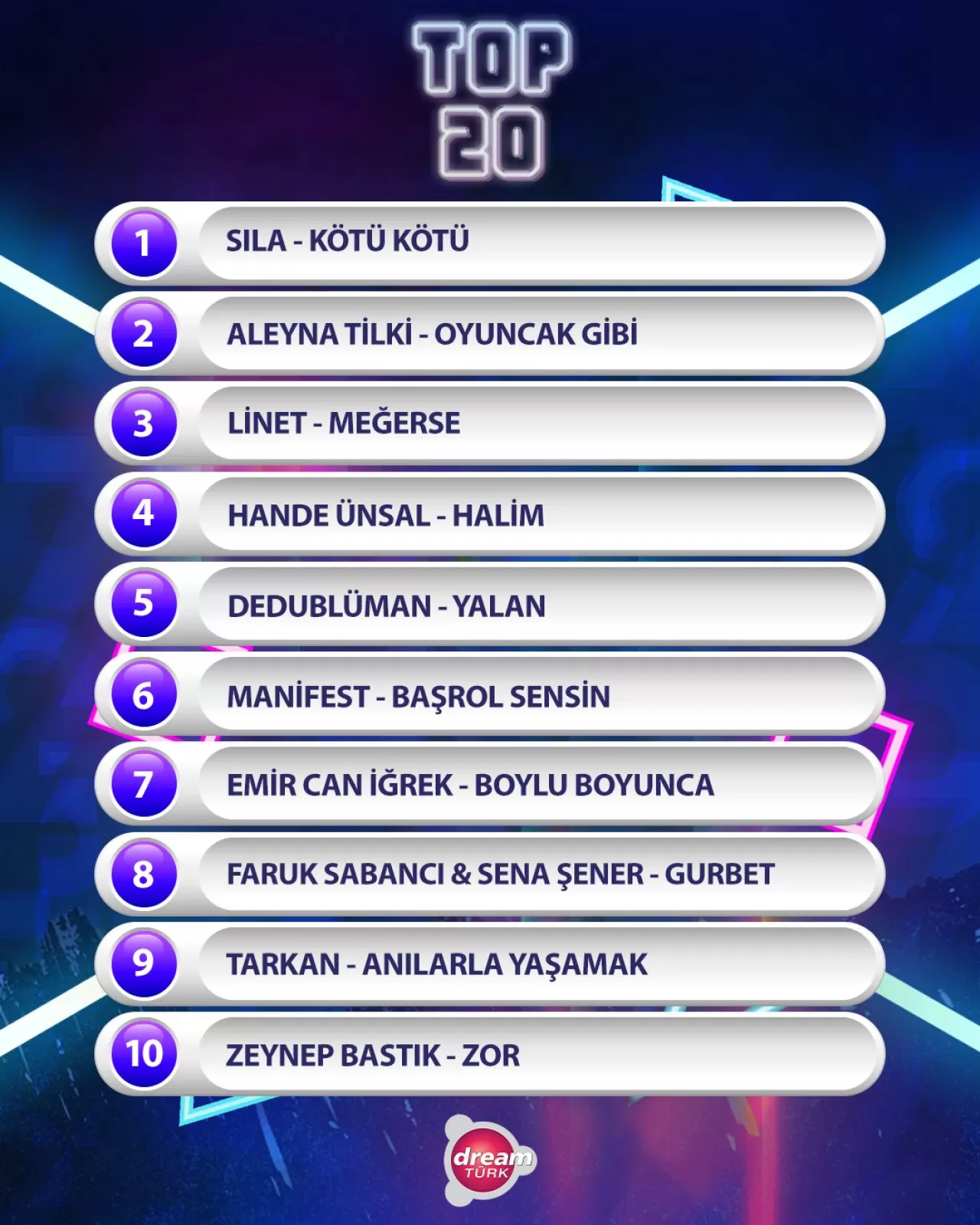 Sıla Dream Türk Top 20'de Zirvede!