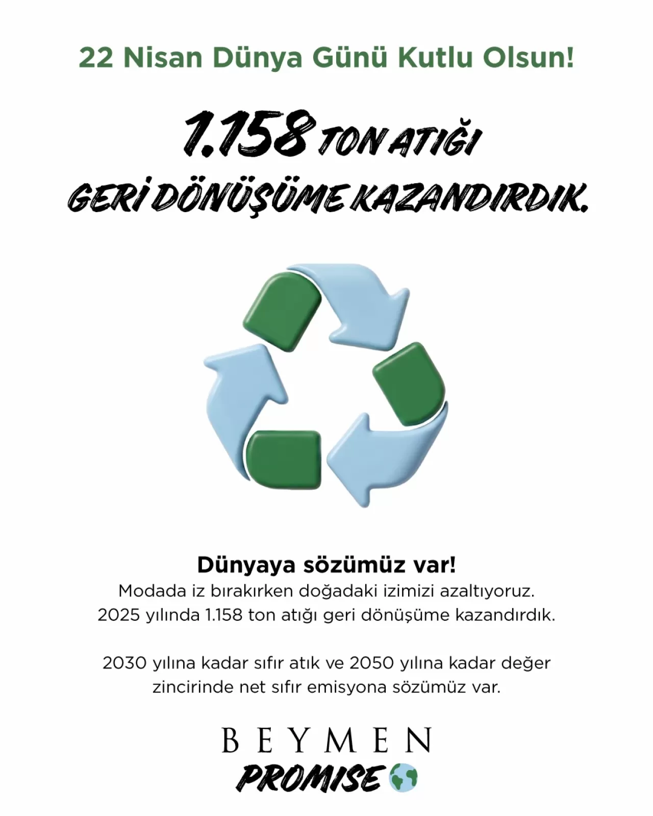 Beymen'den Sürdürülebilirlik Raporu: 1.158 Ton Atık Geri Dönüştürüldü