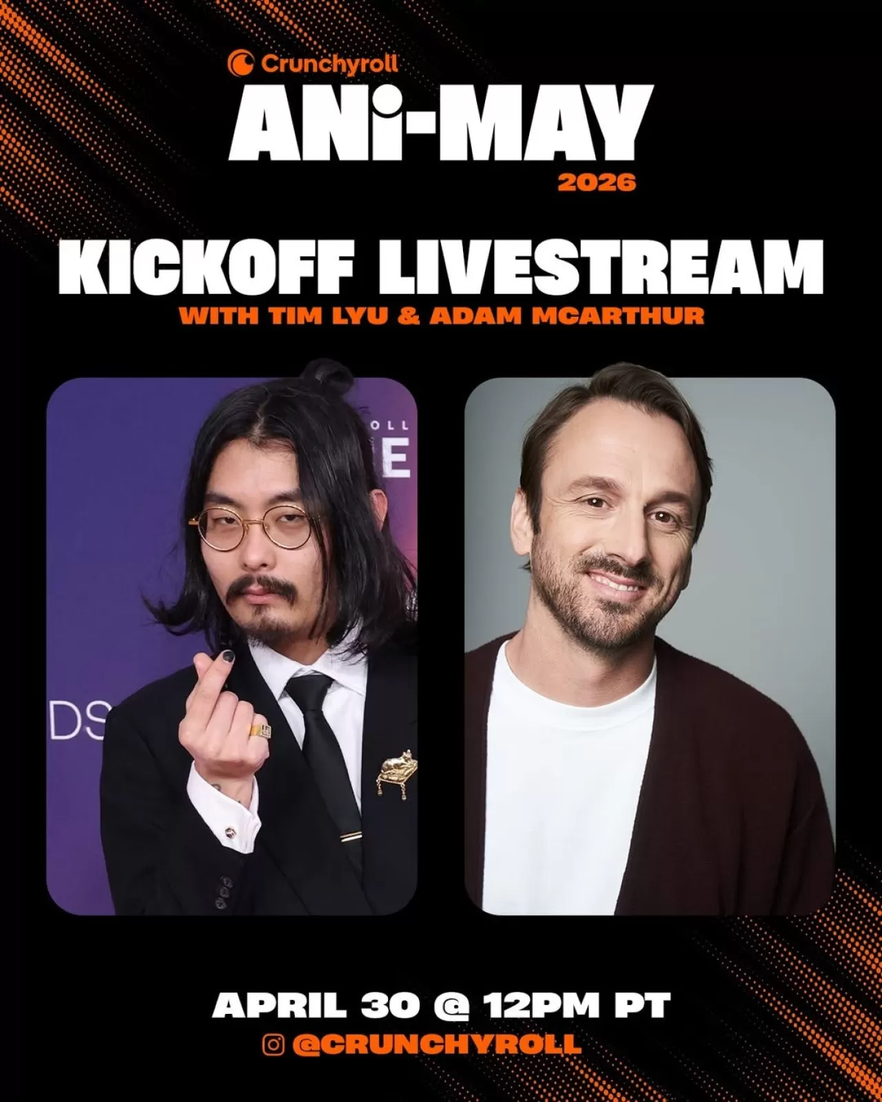 Crunchyroll AniMay Başlıyor: Adam McArthur ile Canlı Yayın ve Ödüllü Anime Etkinliği
