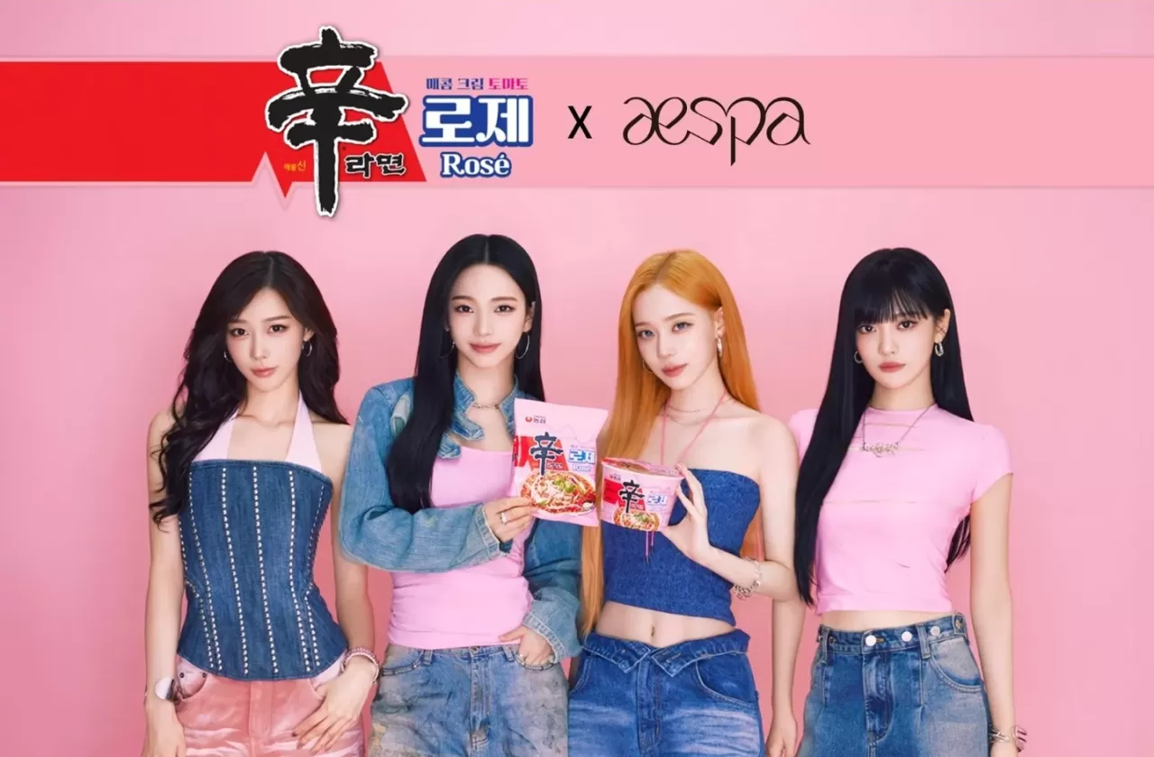 aespa'dan Nongshim İş Birliğinde Yeni Görsel