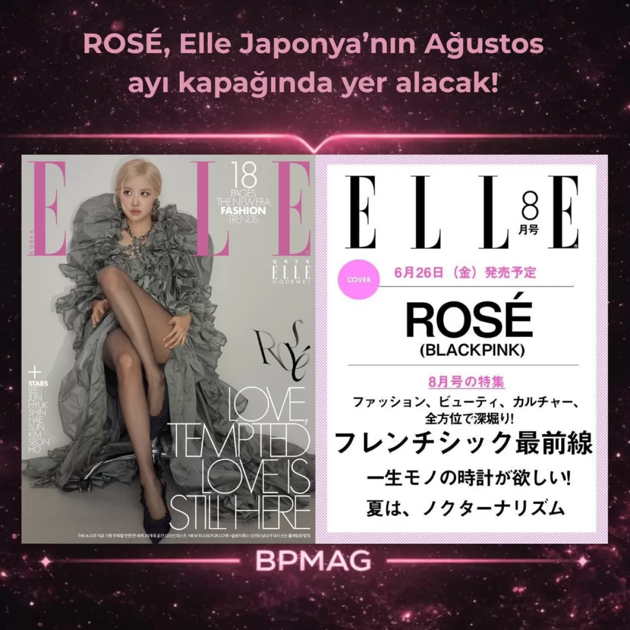 ROSÉ Elle Japan Ağustos Sayısının Kapağında